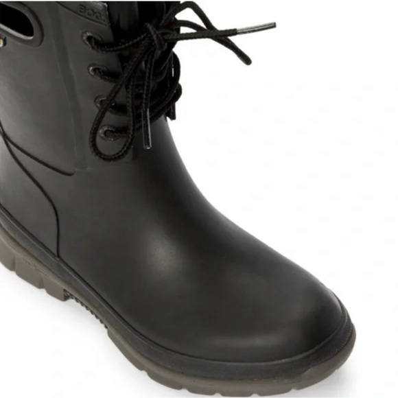 Bogs Black Amelia Lace-Up Rain Boot - Women 11 100% Waterproof - Picture 4 of 16